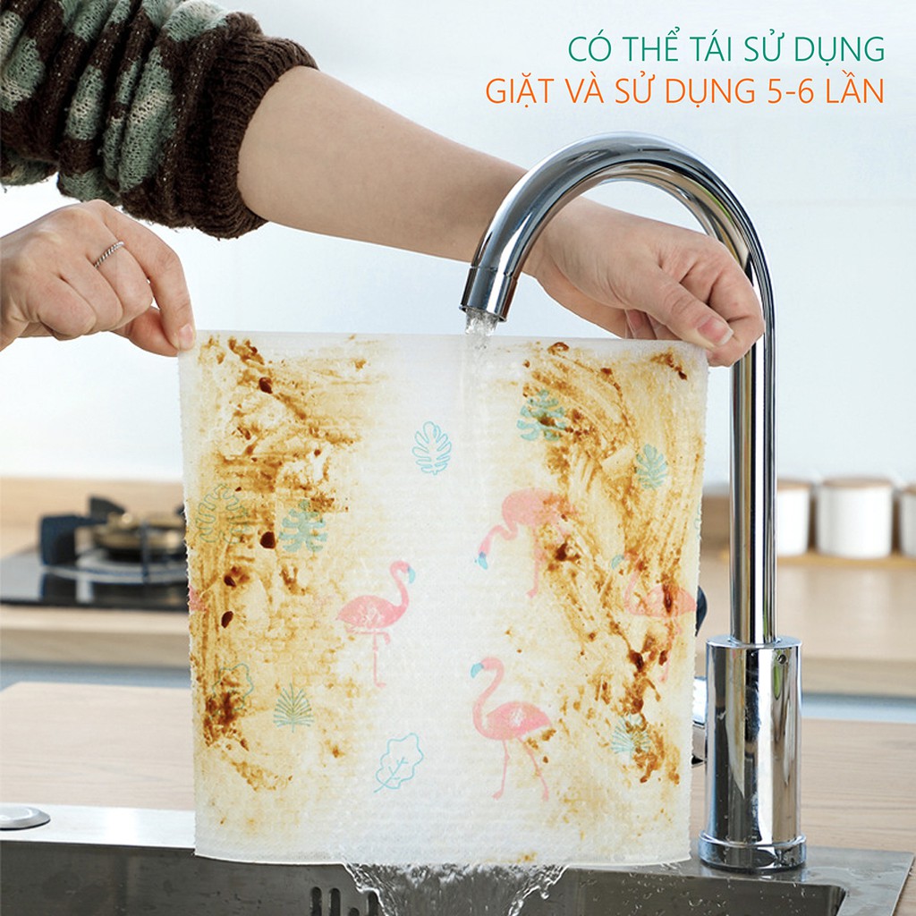 [Cuộn 220 tờ] Cuộn giấy lau, vệ sinh nhà cửa tiện lợi, thấm hút