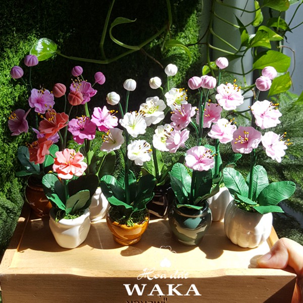Hoa Đất Sét Mini-Cây Hoa Lài 12cm