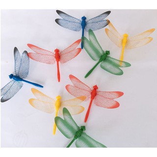 Bộ 4 chuồn chuồn 3D bằng nhựa PVC dán trang trí nhà cửa trang trí bánh các loại