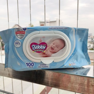 Khăn giấy ướt Bobby không mùi 100 miếng
