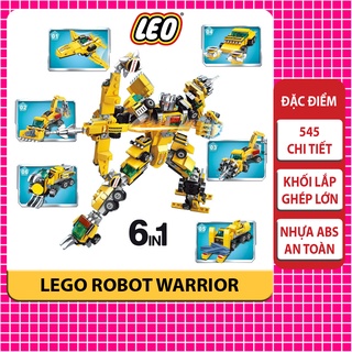 Lego robot WARRIOR 6 in 1, mô hình lắp ráp robot biến hình siêu chiến binh 545 chi tiết