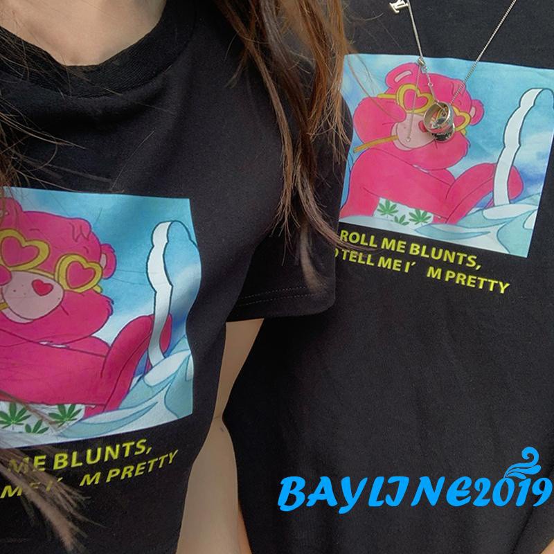 Áo Thun Croptop Tay Ngắn Cổ Tròn In Hình Gấu Hoạt Hình Thời Trang Mùa Hè Cho Nữ | BigBuy360 - bigbuy360.vn
