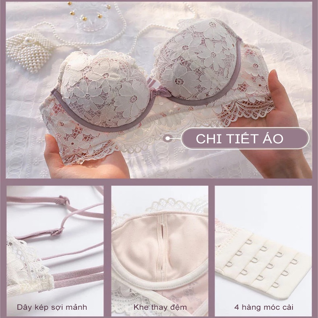 Bộ áo ngực quần lót nữ đệm dày 3cm tiểu thư sang chảnh - Bộ đồ lót nữ cao cấp Havana FLA60