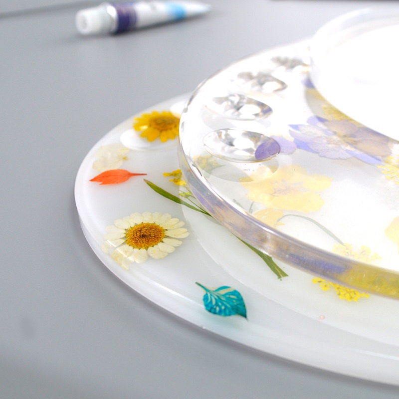 Khuôn Resin Hình Oval Làm Bảng Màu Vẽ Tranh Sơn Dầu DIY