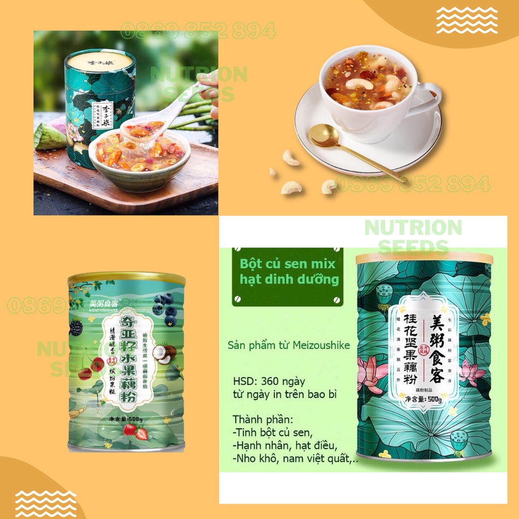 Bột Củ Sen Mix Hạt Dinh Dưỡng Meizoushike dưỡng nhan giảm cân