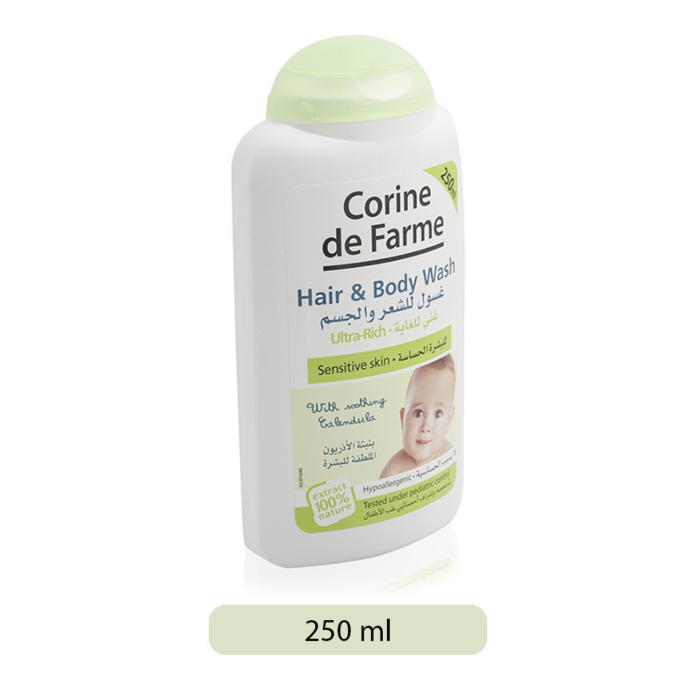 Gel tắm gội Cho Bé Corine de Farme Hair &amp; Body Wash 250ml