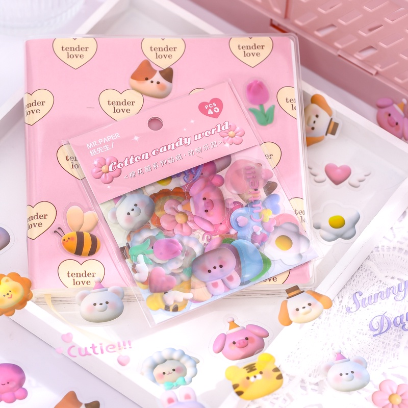 Set 40 Sticker Hình Hoa Dán Trang Trí Sổ Tay