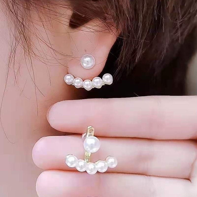 Bông Tai Mạ Bạc 925 đính đá ngọc trai nhân tạo Xinh Xắn Phong Cách Hàn Quốc BO16