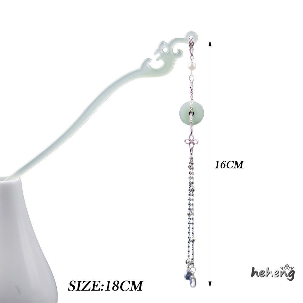 Trâm Cài Tóc Phối Tua Rua Bằng Nhựa Resin Phong Cách Vintage Thanh Lịch Dành Cho Nữ Mặc Đầm Sườn Xám