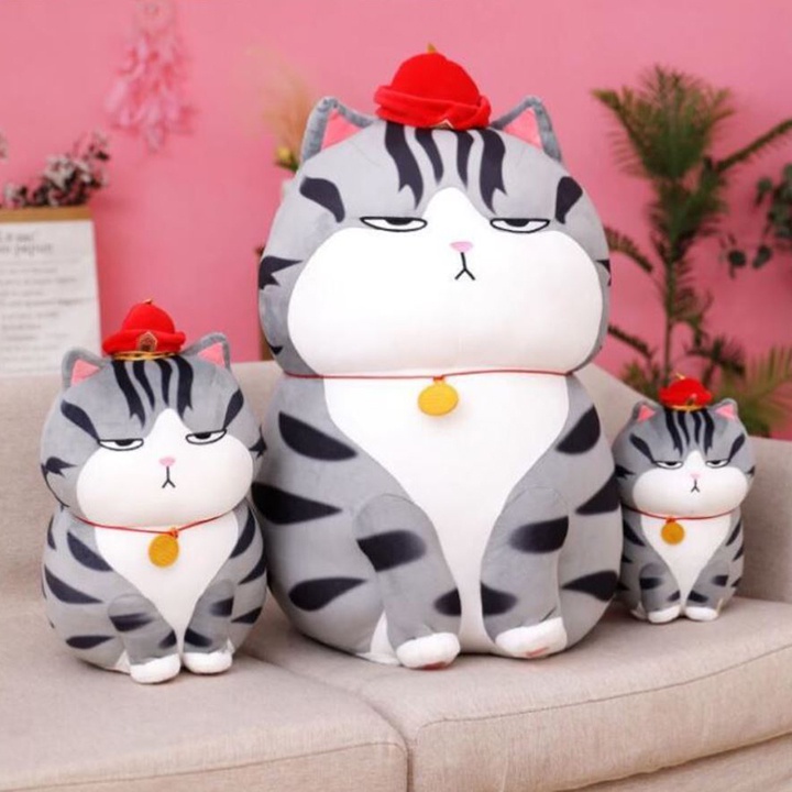 Gấu Bông Gối Ôm Mèo Hoàng Thượng Nhiều Size 30cm - 40cm - 50cm Vải Nhung Mềm Mịn Bông Gòn Cao Cấp