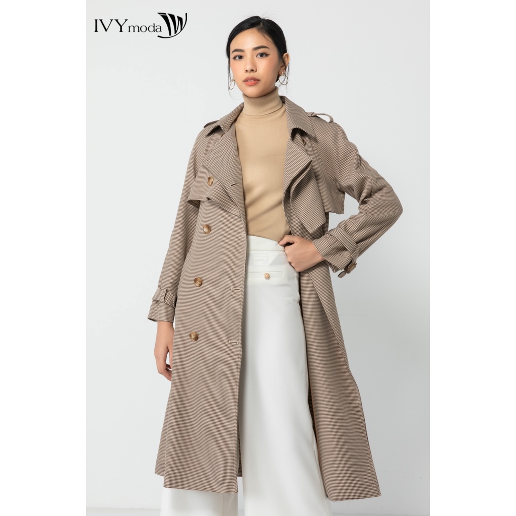 Áo măng tô nữ kẻ IVY moda MS 78B8796