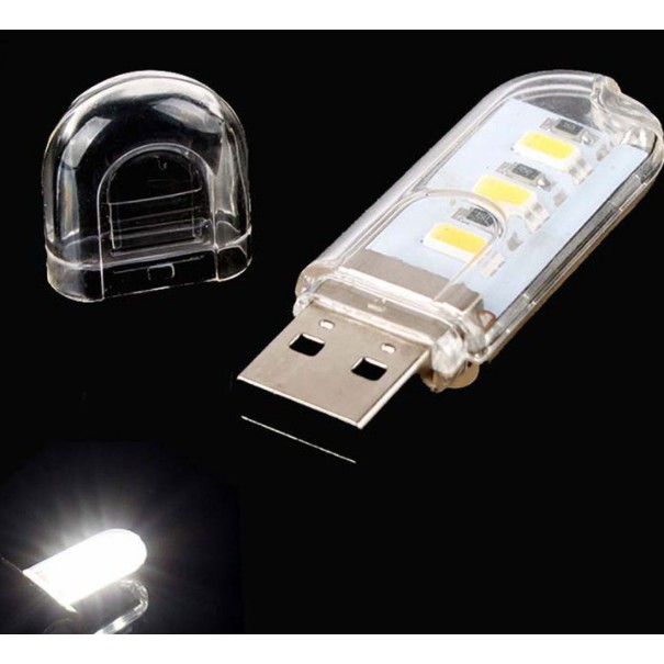 Đèn USB siêu sáng 3 led 1W chạy bằng sạc dự phòng