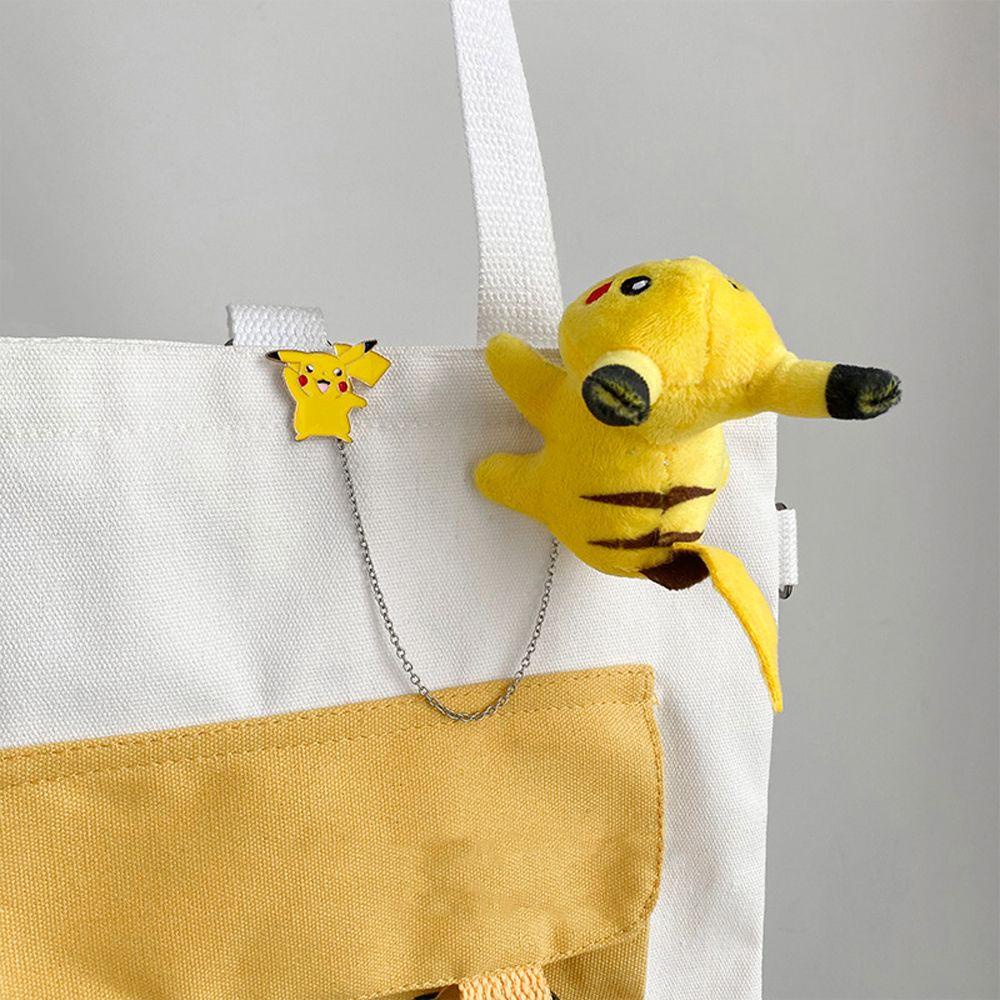 FORBETTER Ghim Cài Áo Hình Pikachu Nhồi Bông Tua Rua Ngọt Ngào Phong Cách Hàn Quốc Cho Nam Và Nữ