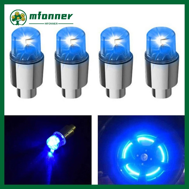 Bộ 4 Vỏ Bọc Van Bánh Xe Có Đèn Led Cảm Biến Thông Minh Cho Xe Hơi