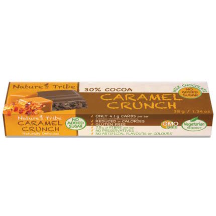 Socola sữa Caramel  không thêm đường Nature's Trib - Milk chocolate caramel crunch