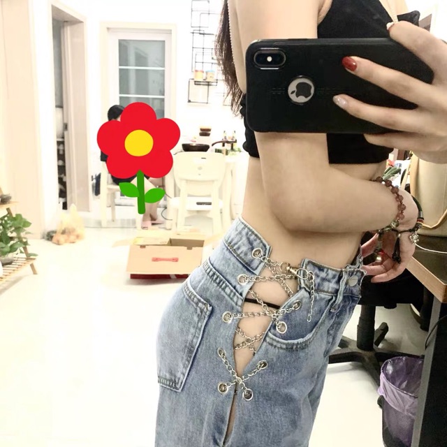 (Ảnh thật các hình cuối) Quần Jeans Dây Xích Hottrend | BigBuy360 - bigbuy360.vn