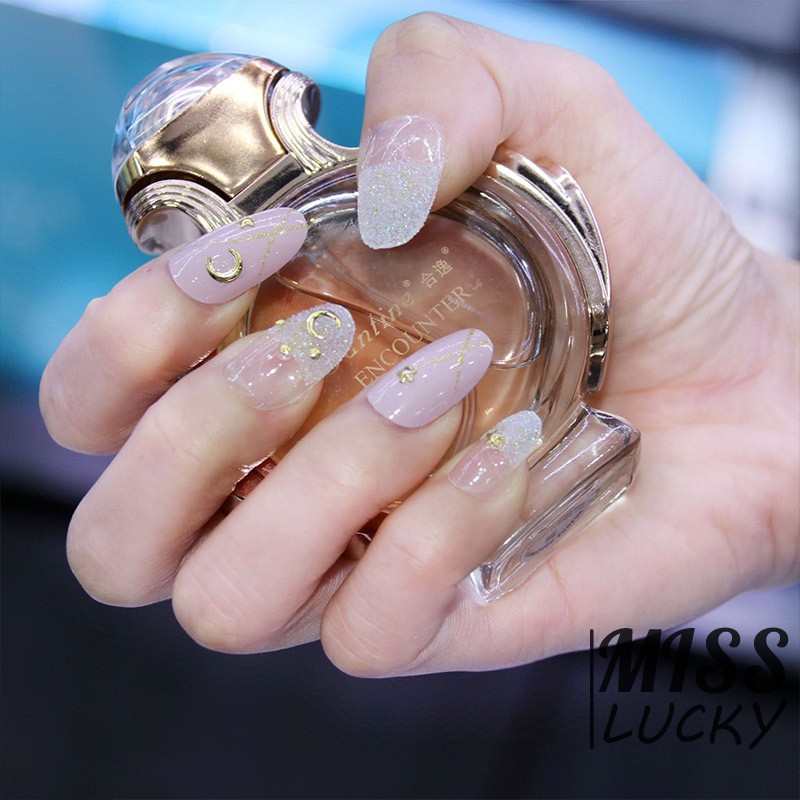 ❤Set 24 Móng Tay Giả Họa Tiết Trăng Sao 3D Tự Dính Toàn Bộ