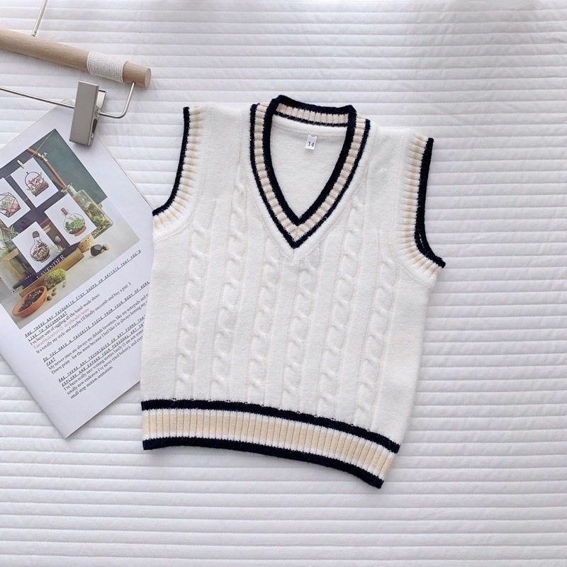 [Ảnh thật] Áo gile len lông cho bé quả trám màu sắc bắt mắt cực đẹp 10-22kg