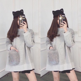 Áo nỉ túi lông