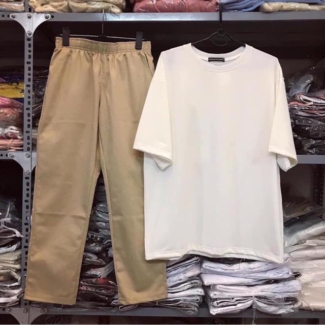 Sét áo thụng trơn+quần Kaki