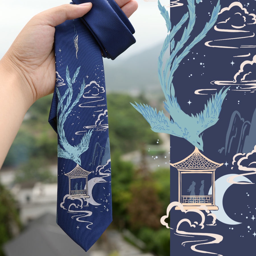 Cà Vạt Đồng Phục jk Bằng Da Họa Tiết Bướm Chim Màu Mù Tạt Thời Trang Nam _ Unisex