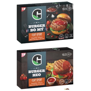 [CHỈ GIAO HOẢ TỐC] BURGER HEO/ BURGER BÒ MỸ XỐT BBQ G KITCHEN 170G