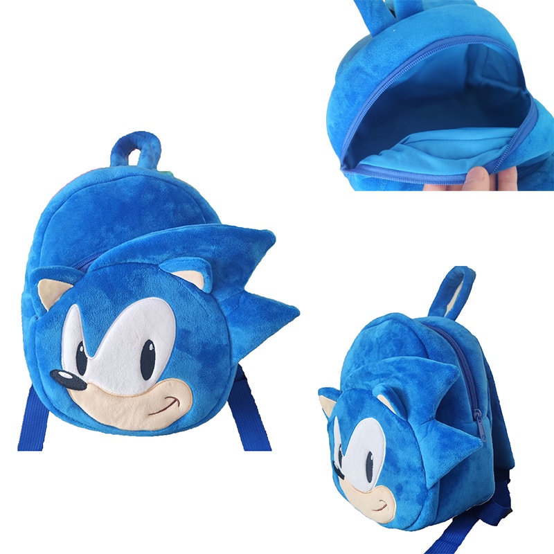 Ba Lô Đi Học Hình Nhím Sonic Nhồi Bông Đáng Yêu Cho Bé