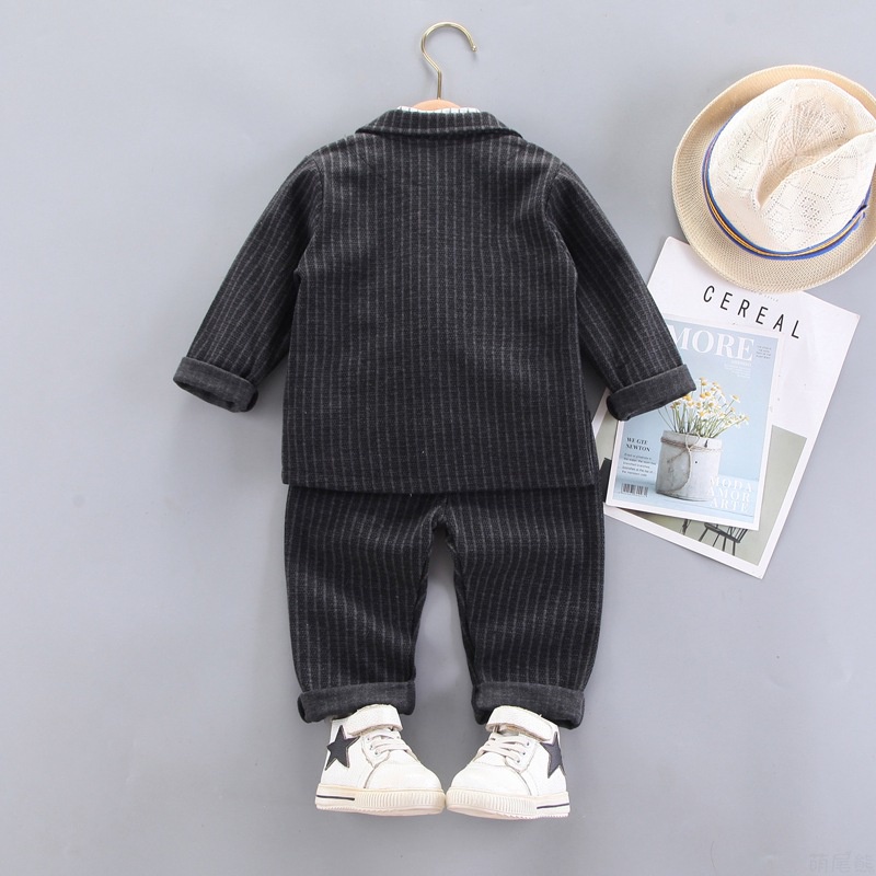 Bộ vest chất dạ Hàn cho bé trai phong cách Hàn quốc (9-20kg) - chất liệu dày dặn, xịn xò, thấm hút thân thiện với làn da
