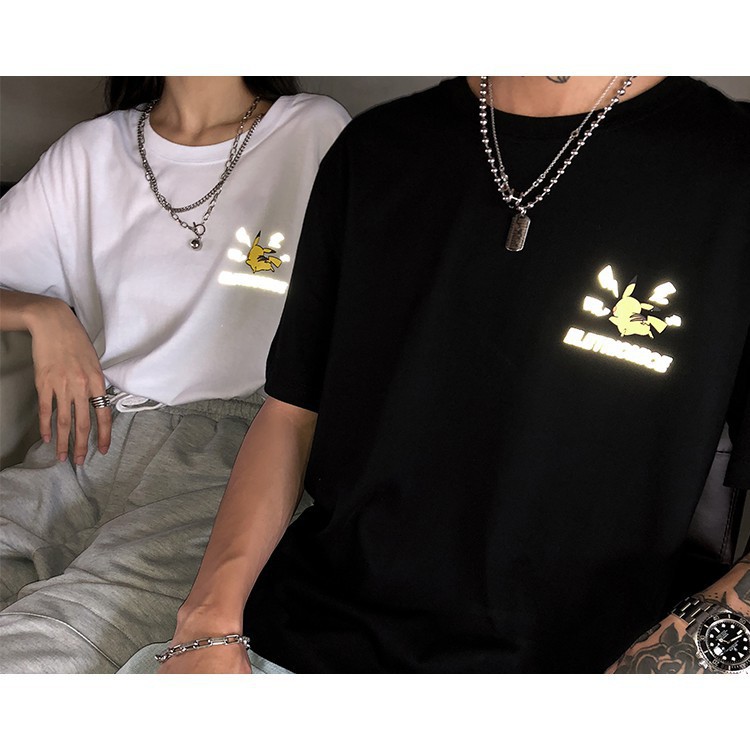 🌸Siêu Rẻ 💯  Áo thun tay lỡ phản quang pikachu unisex oversize CHẤT ĐẸP CÓ FREESHIP | BigBuy360 - bigbuy360.vn