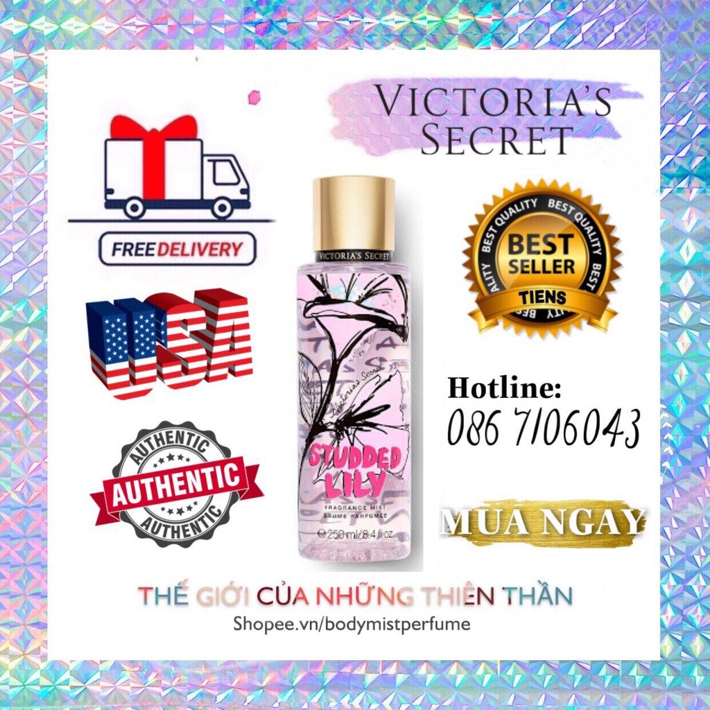 𝗕𝗢𝗗𝗬𝗠𝗜𝗦𝗧𝗣𝗘𝗥𝗙𝗨𝗠𝗘⚜️Xịt Thơm Body Victoria’s Secret  Studded Lily 250ml