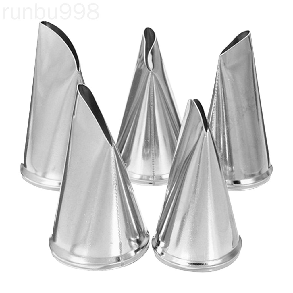 Set 5 Đuôi Bắt Bông Kem Tạo Hình Hoa Hồng Bằng Thép Không Gỉ