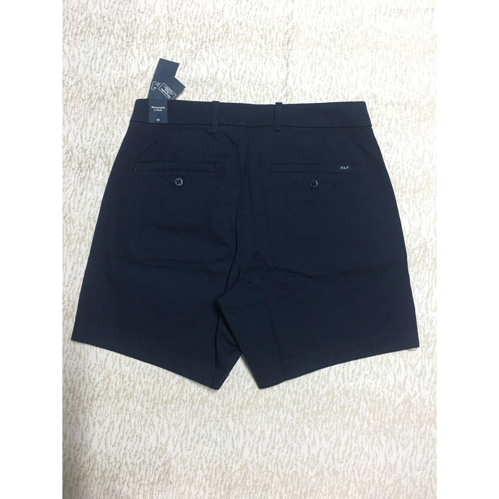 Quần short nam hiệu Abercrombie&Fitch bằng cotton màu xanh đen size 29 30 hàng xách tay mỹ