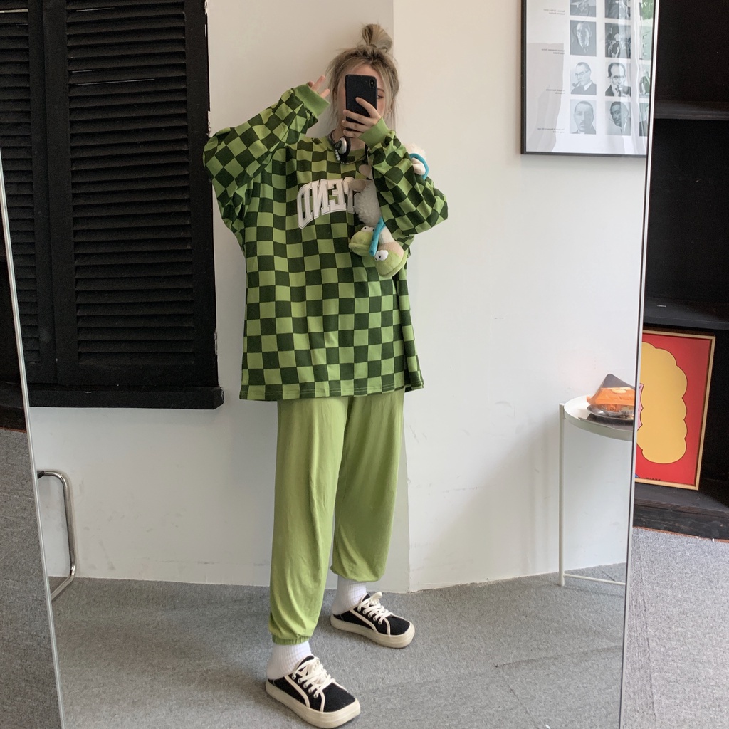 Áo thun tay dài dáng rộng họa tiết kẻ sọc phong cách Harajuku sành điệu cho nữ | BigBuy360 - bigbuy360.vn