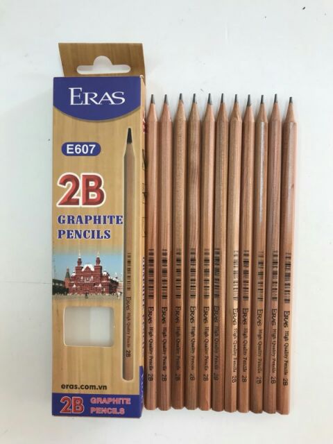 Bút chì gỗ 2B Eras E607 hộp 12 cái chì mộc