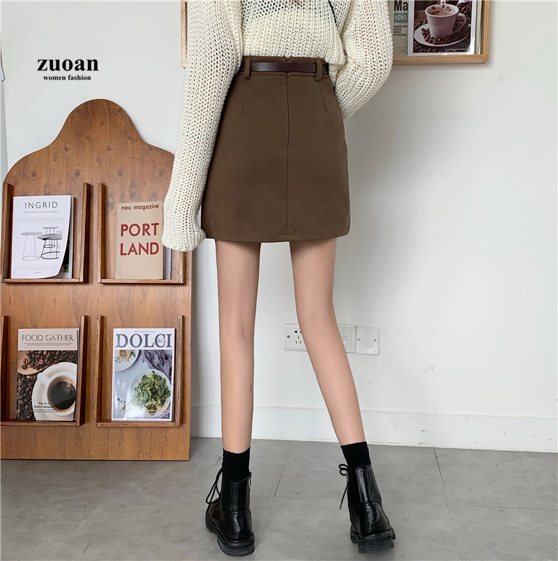 Chân váy SUXI dáng chữ A ngắn lưng cao phong cách Hàn Quốc thời trang mới