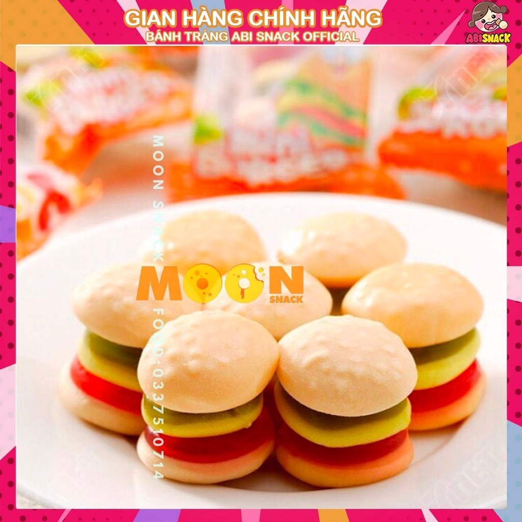 Set 1 Dây Kẹo dẻo Hamburger Yubi Gồm 10 gói-Món ăn tuổi thơ nhập khẩu Indonesia