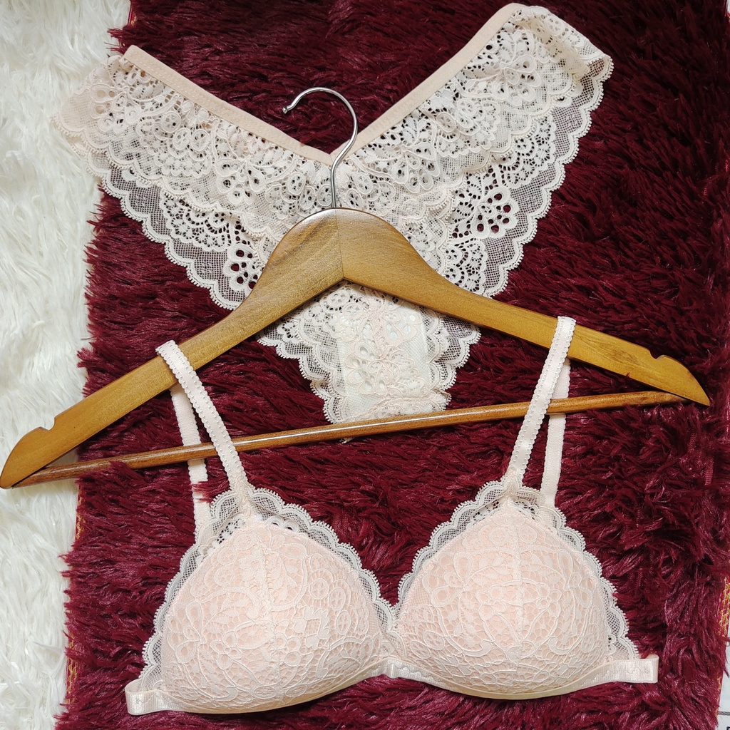 Set Bra - Bralette ren sexy không gọng, mút mỏng - Màu be - NY09 | BigBuy360 - bigbuy360.vn