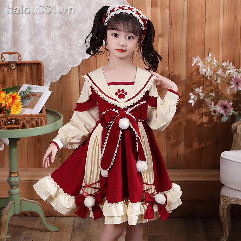 Đầm Công Chúa Kiểu Lolita Thời Trang Thu Đông 2021 Cho Bé Gái