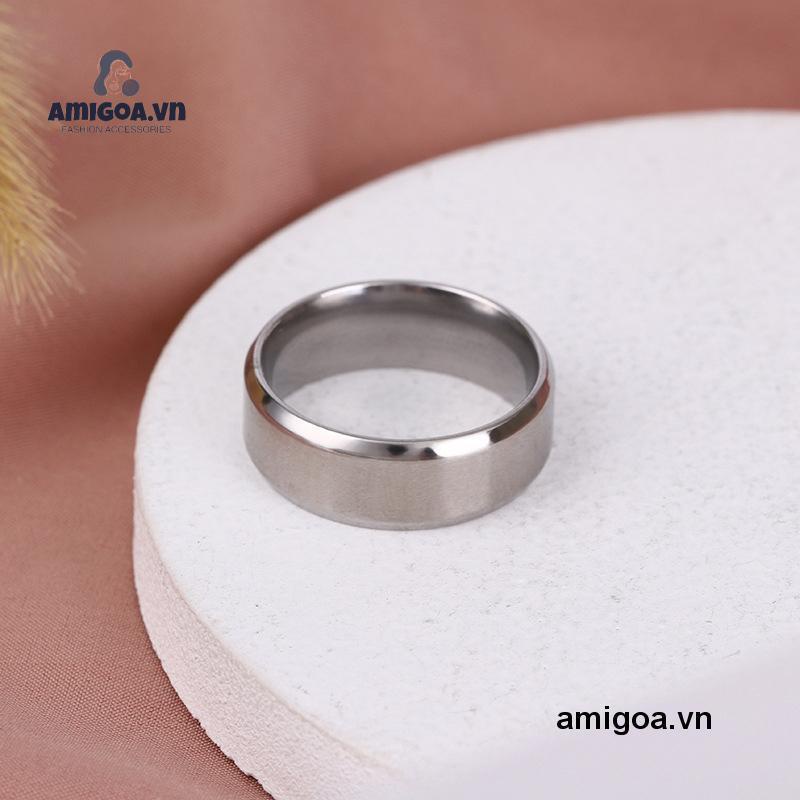 Nhẫn Nam Bằng Thép Không Gỉ 8MM Thiết Kế Đơn Giản