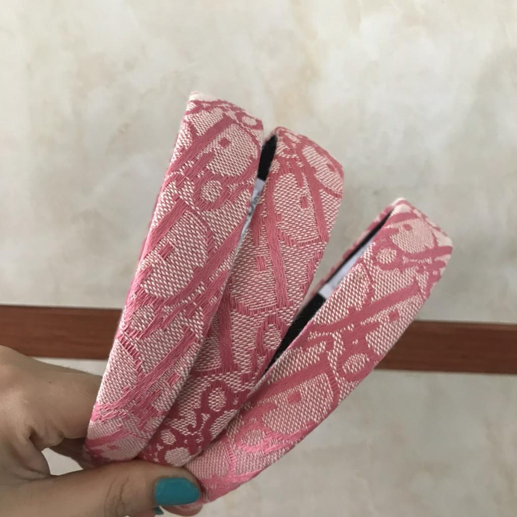 Băng Đô Cài Tóc Chất Liệu Cotton Màu Hồng Xinh Xắn Cho Nữ