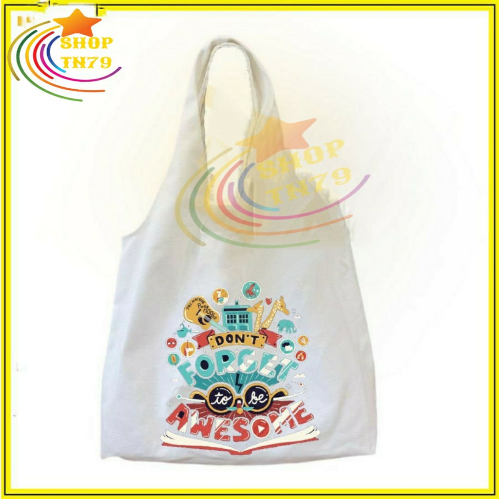 Túi đeo vai thời trang vải canvas mềm loại to đi hoc , đi chơi , đi làm đều rất đẹp - RUBIK, CHỮ