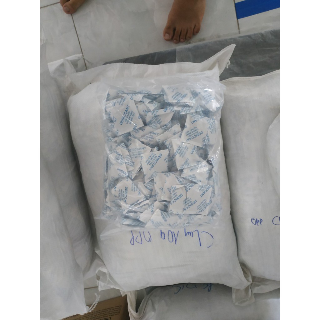 Bịch 100gram hạt chống ẩm thực phẩm Silica gel loại 5gram bảo quản thực phẩm các loại, hút ẩm các loại vật dụng quần áo