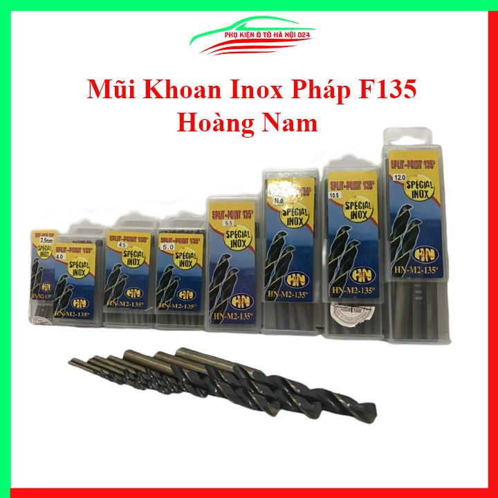Mũi khoan inox pháp F135 Hoàng Nam đủ mũi 1-7.5mm