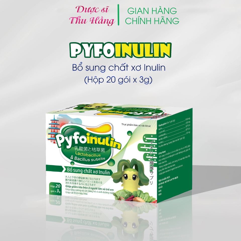 Bổ sung chất xơ,tăng cường tiêu hoá tiêu hoá ở trẻ - Pyfoinulin (Hộp 20 gói x 3g)
