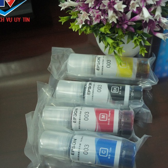 ☘️Bộ mực máy in 4 màu 003 cho máy in Epson L1110/L3110/L3150/L3210/L3250/ L4150/ L1110,L5290,L1250,L5190 nhập khẩu