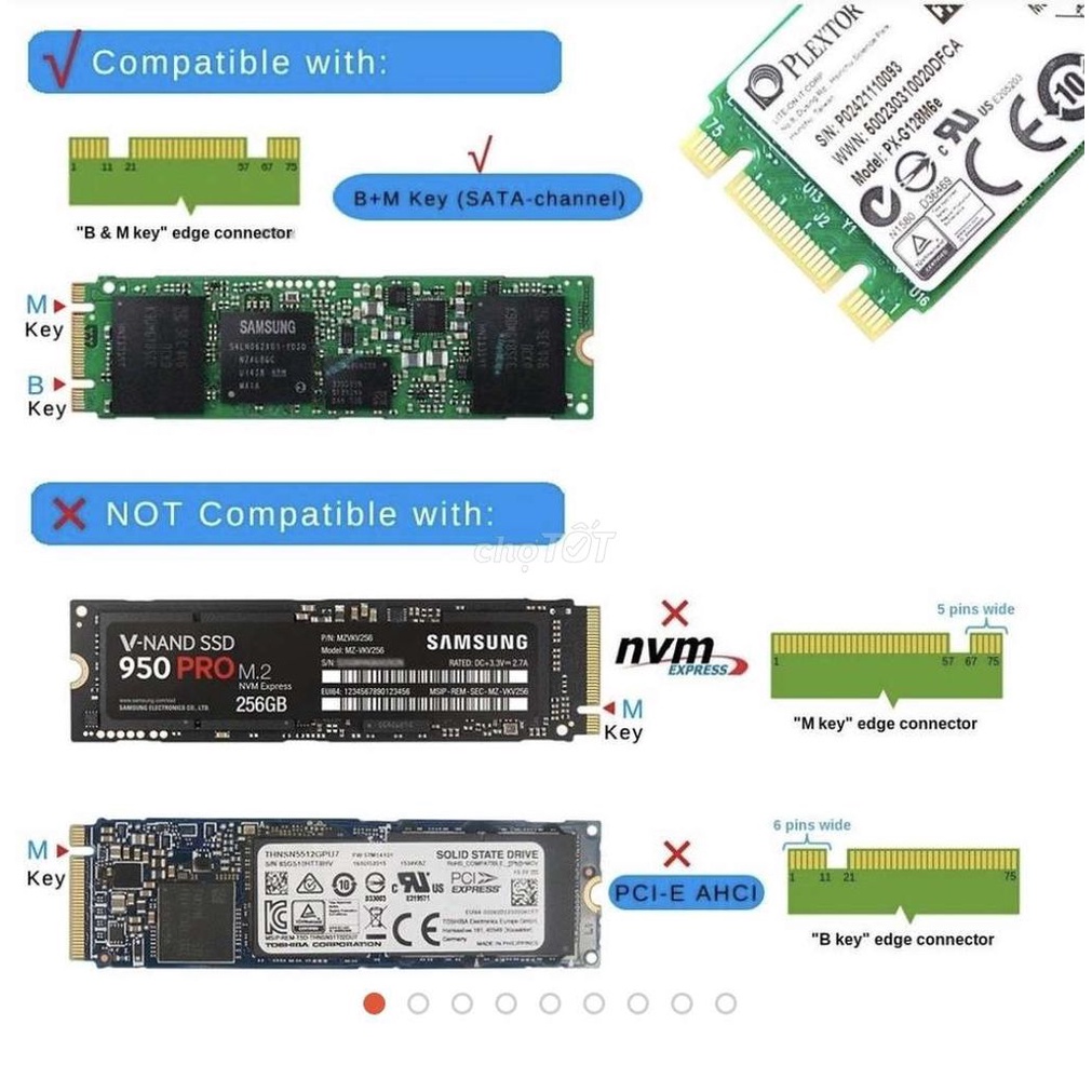 Card Chuyển từ cổng ổ cứng 2.5'' 3.5'' sang khe gắn M2 M.2  - Gắn M2 vào khe ổ cứng HDD PC laptop  M2 to sata Satatom2