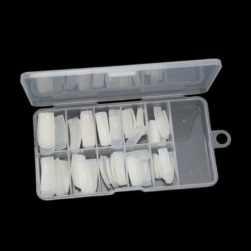 (Hàng Mới Về) Set 100 Móng Tay Giả Bằng Acrylic Kèm Hộp Đựng Tiện Dụng