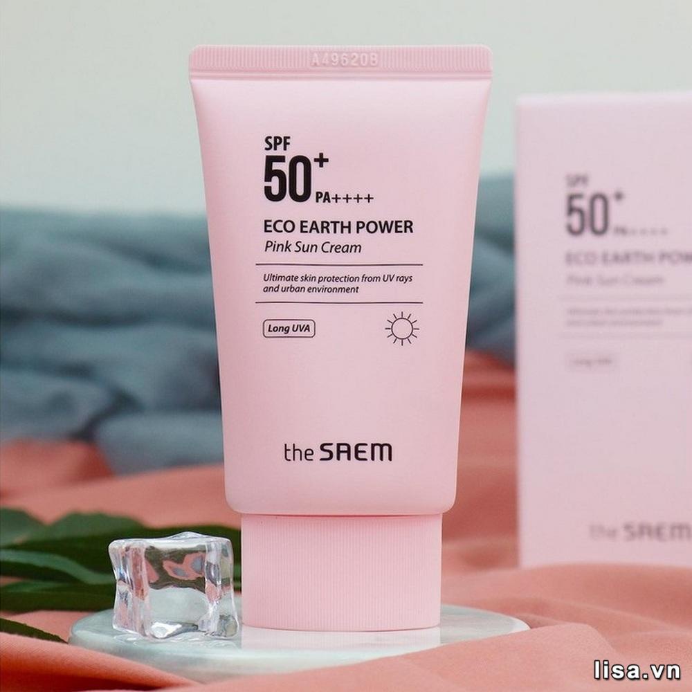 Kem chống nắng nhẹ cho da nhạy cảm The Same ECO EARTH POWER PINK SUN CREAM chính hãng