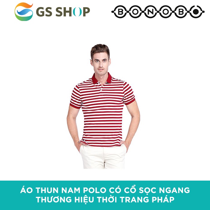 Áo thun Nam Polo có cổ sọc ngang Bonobo | Thương hiệu thời trang Pháp