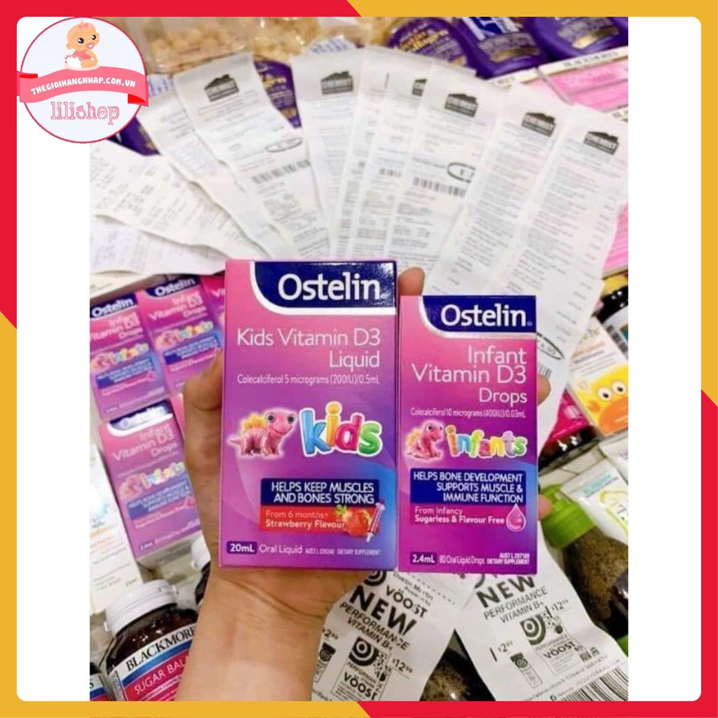 Vitamin D3 [ÚC] Ostelin kid liquid 20ml và Ostelin Infant Drop 2,4ml bổ